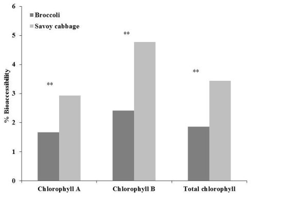 e., fruit carotenoids are potentially more available for absorption by gastrointestinal cells (O'Connell et al., 2007). Among the main factors affecting the bioavailability of carotenoids are food matrix, fat, fiber, polarity, and interactions between them (Yeum and Russell, 2002; Faulks and Southon, 2005; Maiani et al., 2009; Ornelas-Paz et al., 2012).