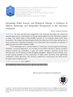 Navigating Water Scarcity and Ecological Change